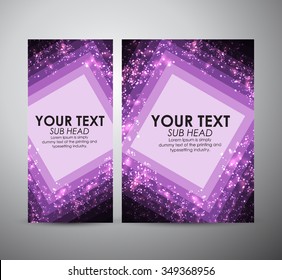 Abstract purple squares pattern. Brochure business design template or roll up. Vector illustration