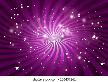 Abstract purple star burst background illustration - Vector star blast in space purple  background illustration