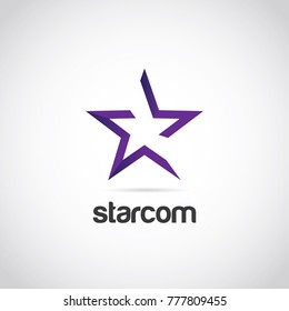 Abstract Purple Star Line Logo Template Sign Symbol Icon