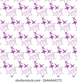Abstract Purple Star Seamless Pattern - Modern Geometric Background