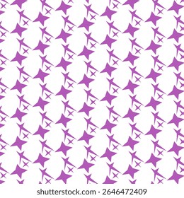 Abstract Purple Star Shapes Seamless Pattern—Geometric Diagonal Background