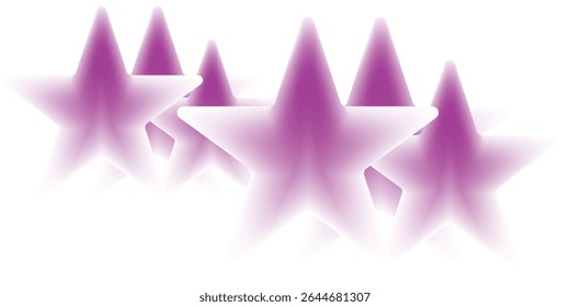 Abstract purple stars white background design element