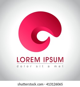 Abstract purple swirl logo sample, vector illustration