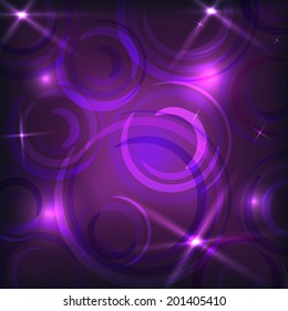Abstract purple swirl technology background. Vector illustration