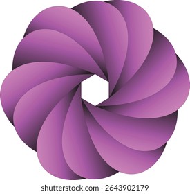 Abstract purple swirling circular design with vibrant colors.