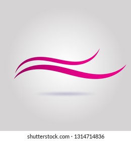 Abstract purple symbol with two waves. Can be used for beauty salon, spa or cosmetics logo concept