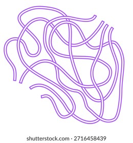 Linhas emaranhadas roxas abstratas criam padrão moderno dinâmico para projetos de design criativo