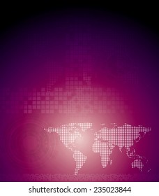 Abstract purple tech background. Vector design