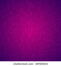 Abstract Purple Technology Background. Binary Computer Code. Programming, Coding and Hacker concept. Vector Background Illustration.