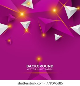 Abstract purple Triangle Background. 3D Triangles. Modern Wallpaper. Vector illustration