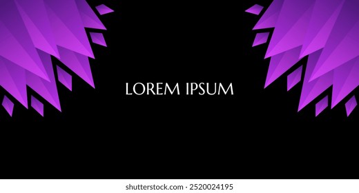 Abstract purple triangle blend geometry lighting background, technology or business theme backdrops.