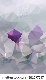 Abstract purple triangular low poly style vector background,Vector illustration