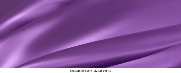 Abstrakter violetter Vektorhintergrund. Luxustuch oder Flüssigkeitswelle. Abstrakter oder violetter Stoffstrukturhintergrund. Lila Tuch Soft Wave. Satin-, Seide- und Smooth-elegante Baumwolle.