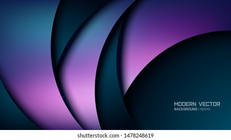 Abstract Purple Vector Background. Paper Cut Effect.