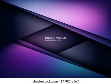 Abstract Purple Vector Background. Paper Cut Effect.