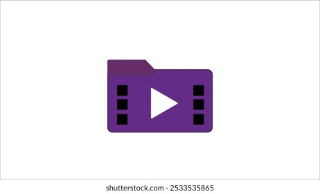Abstract  Purple Video camera icon isolate on white background.