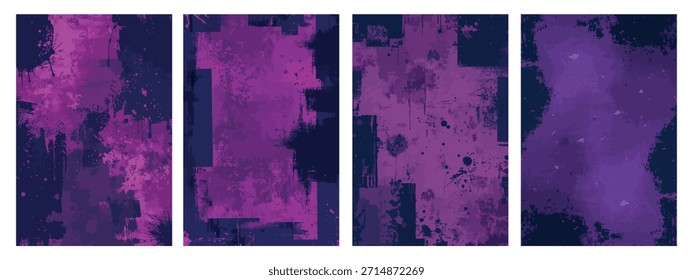 Abstract purple violet background luxury rich vintage grunge background texture design with elegant antique paint.Wall texture with scratches and cracks.Old wall pattern texture.