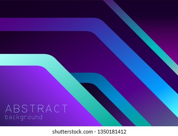 Abstract purple, violet and blue background with 3d overlap, neon effect can be used in cover design, book design, website background, banner, poster, advertising. vector illustration of EPS 10