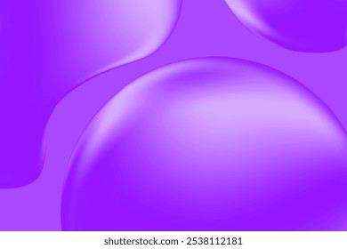 Abstrato roxo, violeta brilhante bolhas líquidas, fluindo fundo de tecnologia colorida com espaço de cópia. Formas orgânicas fluidas, padrão de fluido de textura de plástico liso. Apresentação futurista criativa