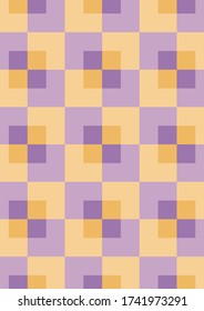 abstract purple violet yellow gold squares background for book cover, background, pattern, template or wallpaper