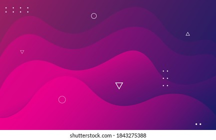 Resumen del fondo de la ola púrpura. Composición dinámica de formas. Vector Eps10