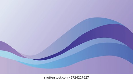 Abstractas fondo de onda púrpura con curvas fluidas, elegantes Formas en capas de lavanda para encabezado de Web y Anuncio, EPS 10 totalmente editable.