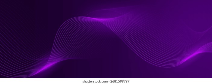 Fondo púrpura Abstractas de la onda con las líneas fluidas lisas y el efecto luminoso brillante Diseño elegante moderno