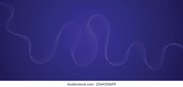 Abstract purple wave line background. Smooth wave line texture wallpaper. Banner design wave technology design.	
