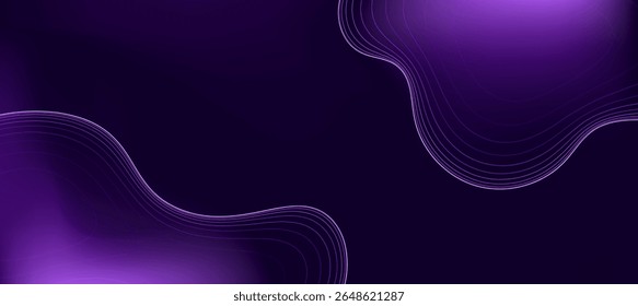 abstrakter violetter Wellenlinien Hintergrund mit modernem fließendem Design