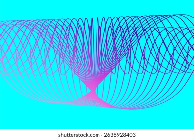 Abstract Purple Wave Pattern on Blue Background with Geometric Symmetry