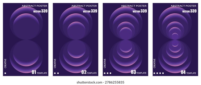 Abstract purple wave poster template set 35.eps
