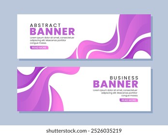 Abstrakte violette Wellen Banner Vorlage