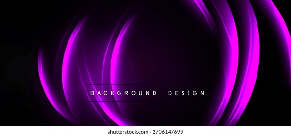 Abstract purple waves, dynamic lighting. Modern design element, suitable for backgrounds, presentations. Minimalist aesthetic, elegant composition.