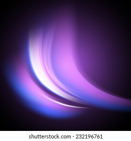 Abstract purple waves on black background - Design Template