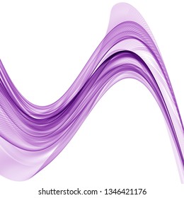 Abstract purple waves on white background