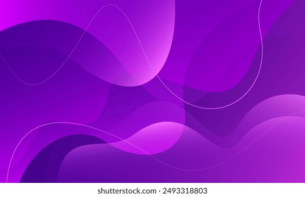 Abstract purple wavy background. Fluid shapes composition. Vector illustration