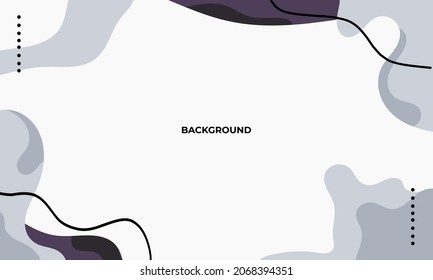 Abstract purple wavy backgrounds. Hand drawn various shapes and doodle objects. Modern trendy vector illustrations. 