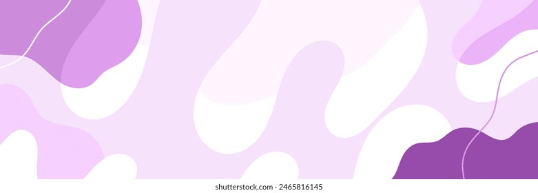 Abstract purple wavy backgrounds. Hand drawn various shapes and doodle objects. Contemporary organic modern trendy vector illustrations. Every background is isolated. Pastel colors