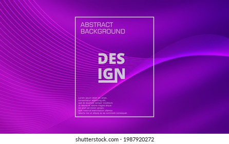 Abstract purple wavy lines background. Minimal colorful flow lines for graphic design element. Vector illustration.