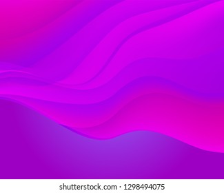 Abstract purple wavy vector background. Colorful glow gradient surface for design.