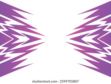 Abstract Purple and white background with spikes and zigzag narrow line pattern work