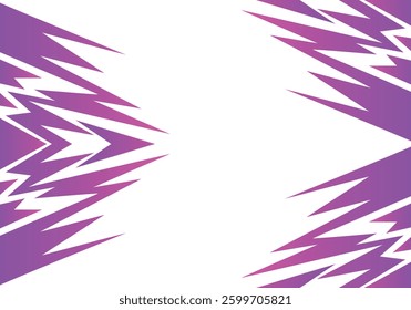 Abstract Purple and white background with spikes and zigzag narrow line pattern work