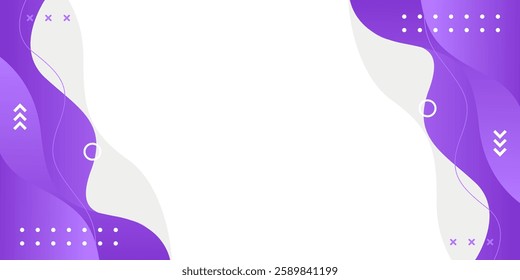 Abstract purple and white geometric background with fluid wave shapes. Modern dynamic wallpaper. Template banner background for sales, business, ads, events, web and pages