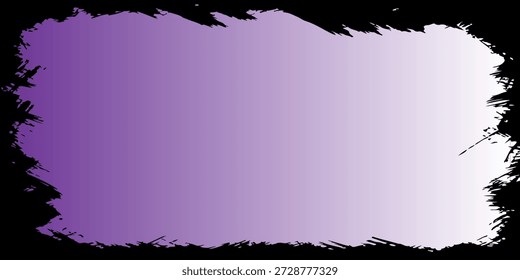 Textura abstrata de traçado de pincel de gradiente roxo a branco em um plano de fundo preto. Traçado de pintura artística com bordas ásperas, adequado para design moderno, fundos criativos, banners, cartazes e arte digital.