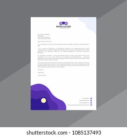 Abstract purple and white Letterhead