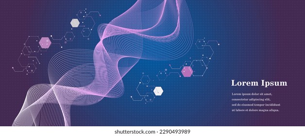 abstract purple white wave, geometric DNA texture background, scientific technology, genetic concept