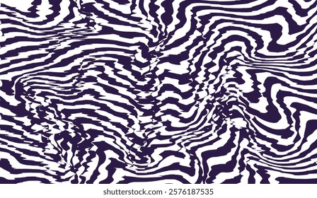 Abstract Purple and White Wavy Pattern, a Dynamic and Fluid Illusion of Motion, Perfect for Modern Designs or Eye-Catching Backgrounds,