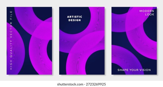 Torus wireframe roxo abstrato definido em fundo escuro para capa de livro de alta tecnologia, layout de brochura corporativa moderna ou design de cartaz artístico para evento criativo