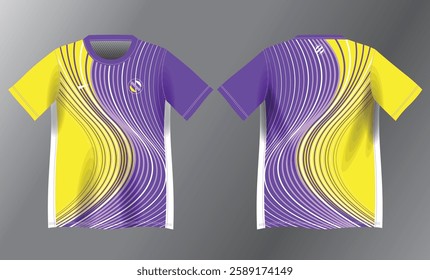 abstract purple and yellow background pattern for sport jersey design mockup