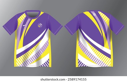 abstract purple and yellow background pattern for sport jersey design mockup